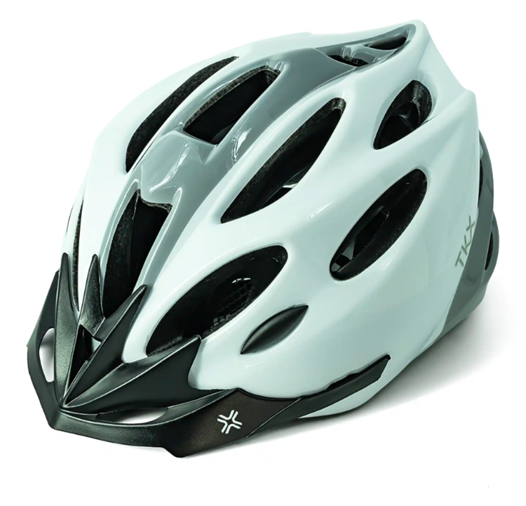 CASCO BICICLETA TKX ADULTO INMOLD BLANCO/GRIS CON LUZ M